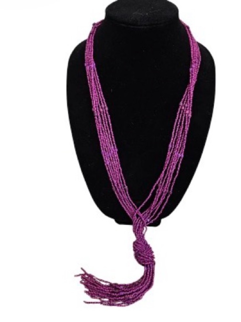 Vintage Multi-Strand Purple Beaded Necklace